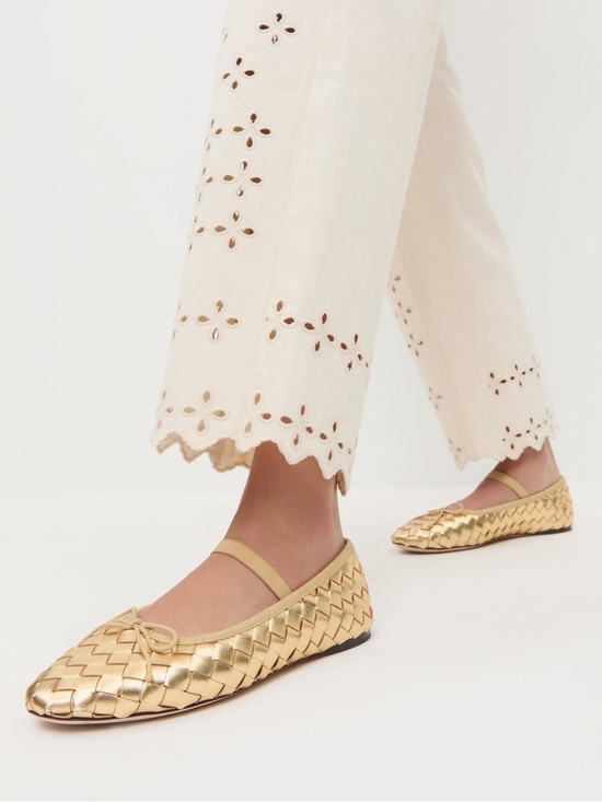 Loeffler Randall Shoes - Loeffler Randall Leonie Gold Woven Ballet Flat Size 8.5